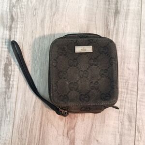 Gucci Black Monogram Wristlet